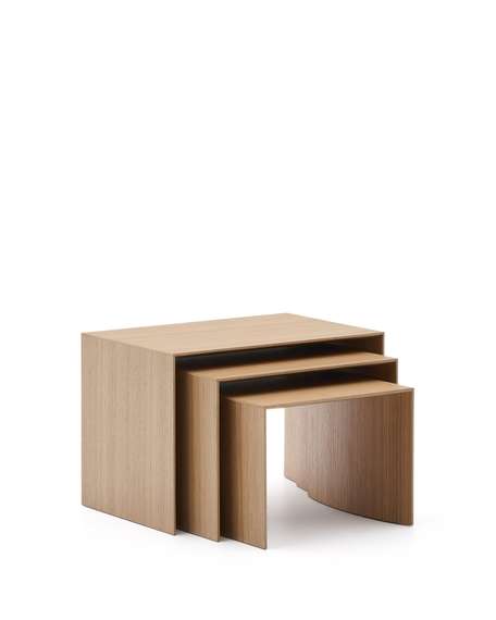 Litto Комплект из 3-х столиков из дубового шпона с отделкой натурального цвета