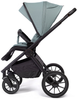Детская коляска Peppy Monaco 3 в 1 с автокреслом Verona Black Mint (мятный), рама черная