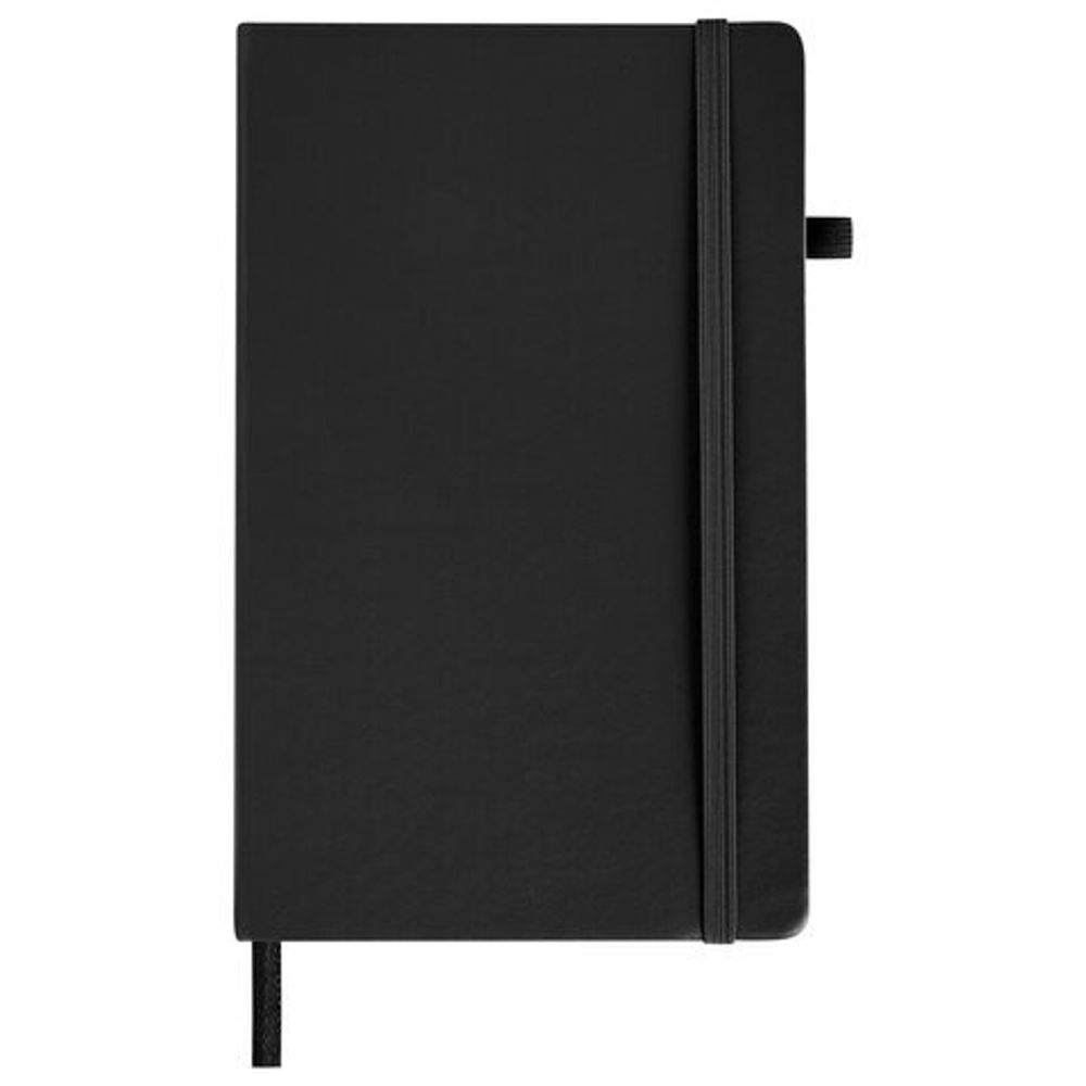 Скетчбук, черная бумага 140 г/м2 130х210 мм, 80 л., КОЖЗАМ, резинка, карман, BRAUBERG ART, черный, 113203