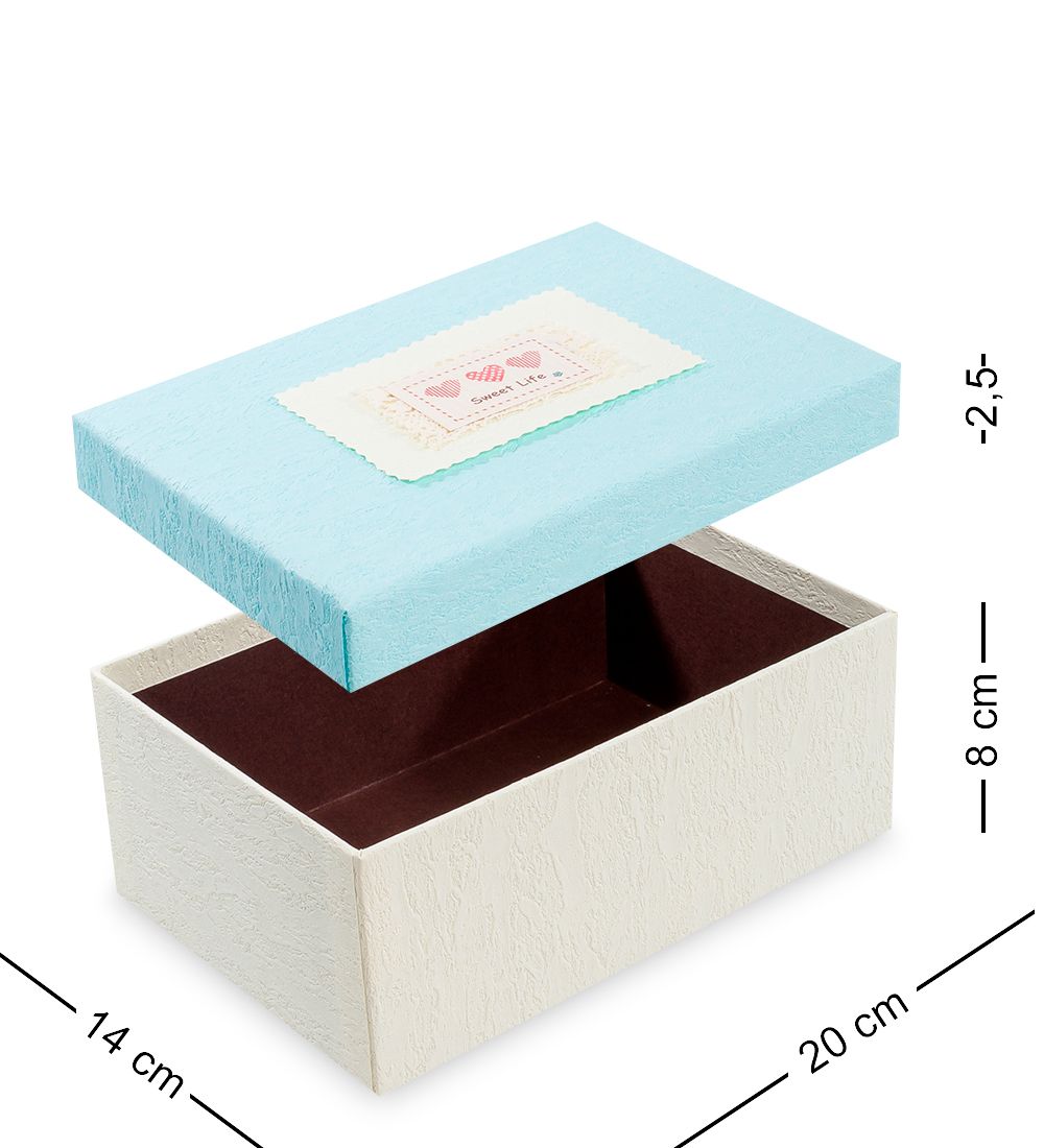 WF-06-B Набор коробок из 3шт «Прямоугольник» цв.молочн./голуб.