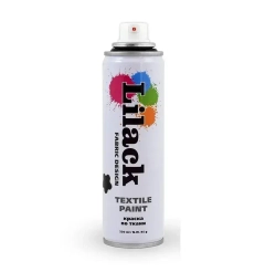 Аэрозольная краска по ткани в баллончике LILACK 220 мл, цвет Черный, объем 220 мл