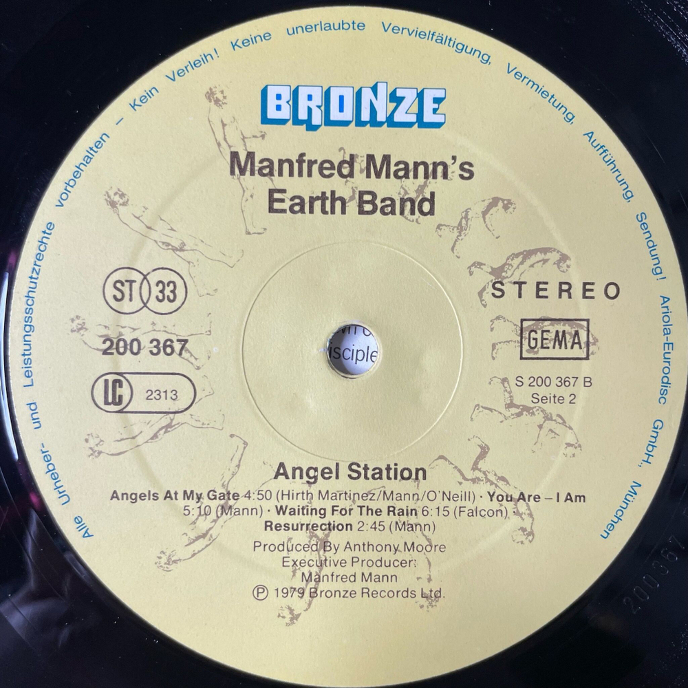 Винтажная виниловая пластинка LP Manfred Mann's Earth Band Angel Station (Germany 1979) (Poster) Don't Kill It Carol