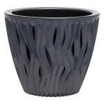 Кашпо для цветов пластиковое 3л d-19,5см «Вдохновение» Антрацит