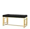 Банкетка-скамейка БРУКЛИН велюр черный сталь золото