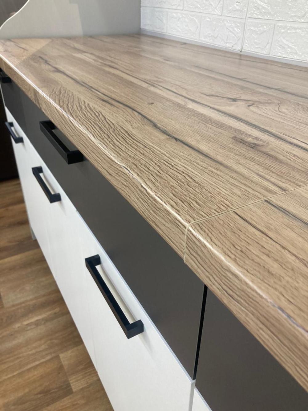 Кухня Монтана белый/графитдуб белый 2,0м