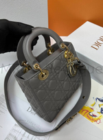 Женская сумка Lady Dior My ABC квадратная темно-серого цвета