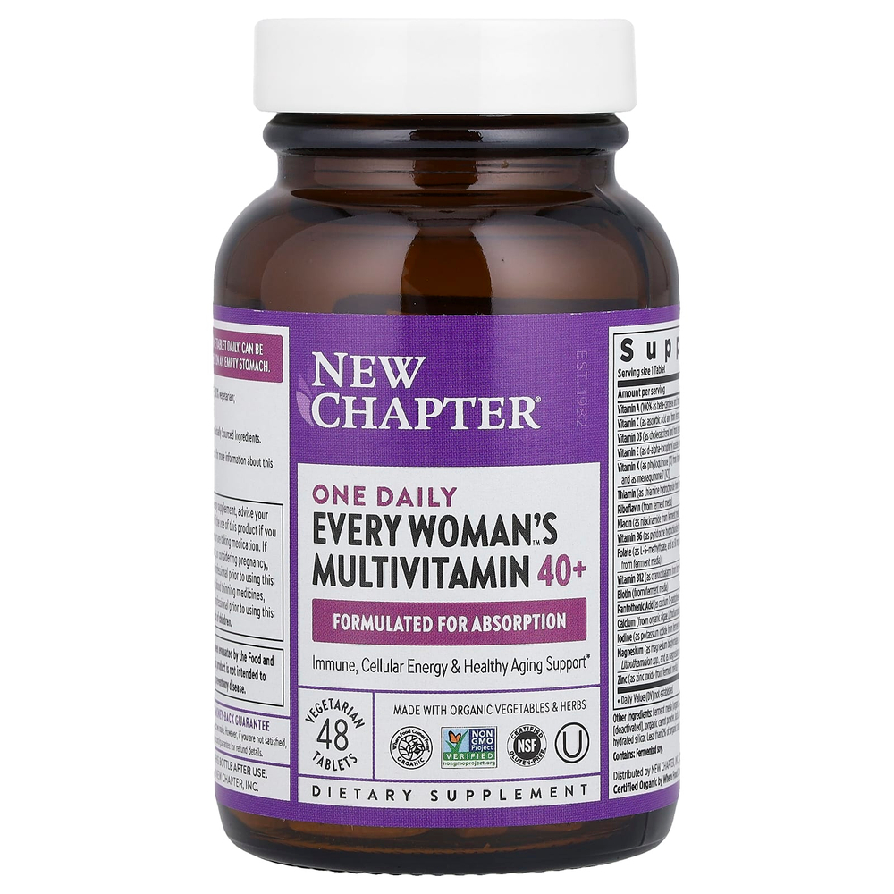 New Chapter, One Daily, мультивитамины Every Woman's ™ 40+, 48 вегетарианских таблеток