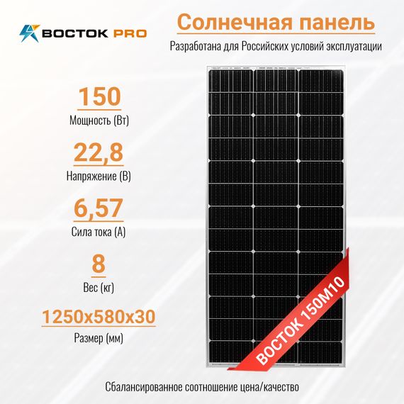 Солнечная батарея ВОСТОК ФСМ 150-12 М10, фото №772363956