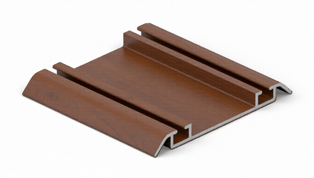 Направляющая нижняя двухполозная (5,40 м) Орех ПВХ