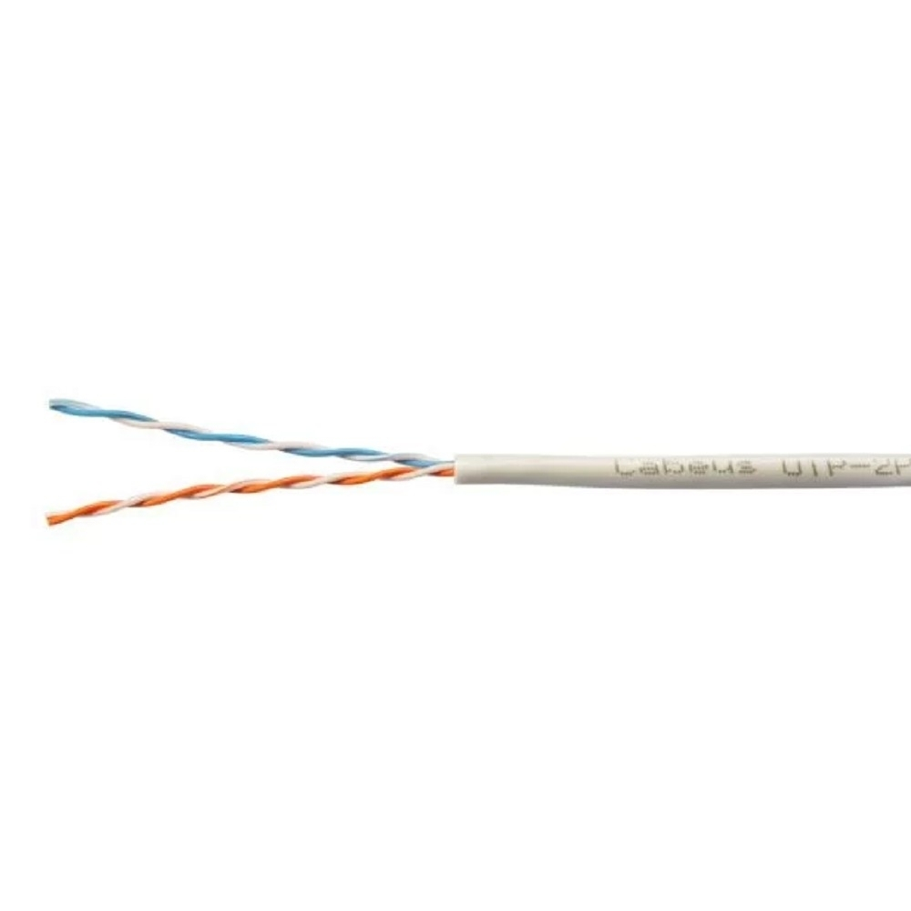 Витая пара Cabeus UTP-2P-Cat.5e-SOLID-GY Кабель витая пара UTP (U/UTP), категория 5e, 2 пары (24 AWG) , одножильный, PVC нг(А)-LS, серый (305 м)