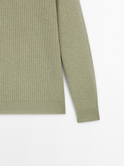 Massimo Dutti Свитер из смесовой шерсти, светло-зеленый