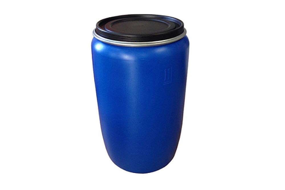 Бочка 227 л пластиковая (евробарабан) с крышкой и хомутом синяя г. Москва, 37979