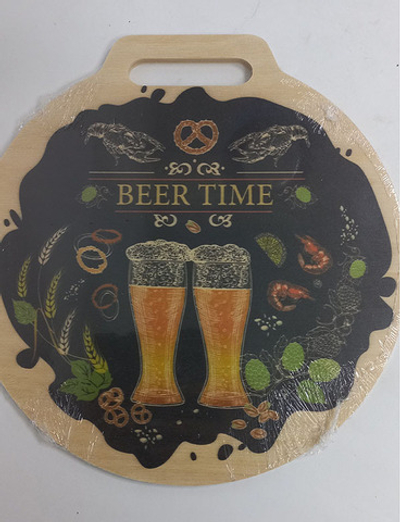 Разделочная доска "BEER TIME" D26см МТ18-31