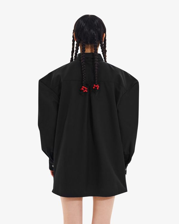 Рубашка c вышивкой ниточка черная - фото 4