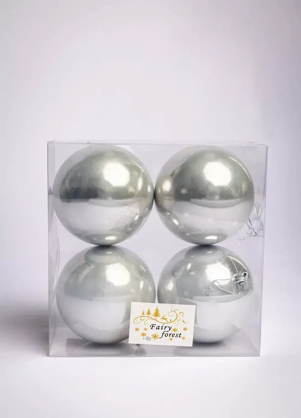 Набор новогодних шаров (4 шт) - перламутр