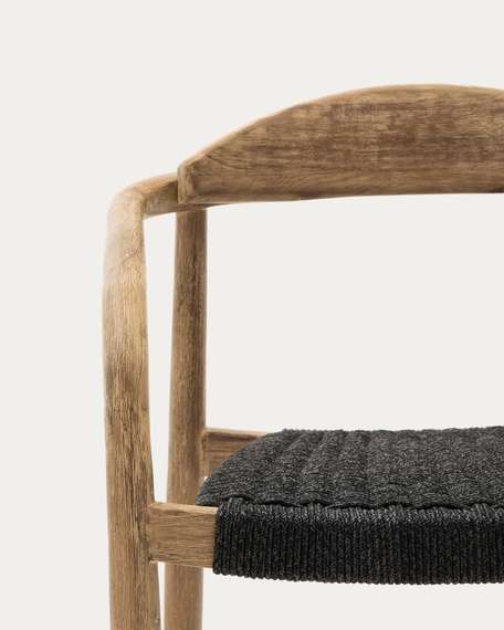 Стул Glynis массив эвкалипта с черным сиденьем