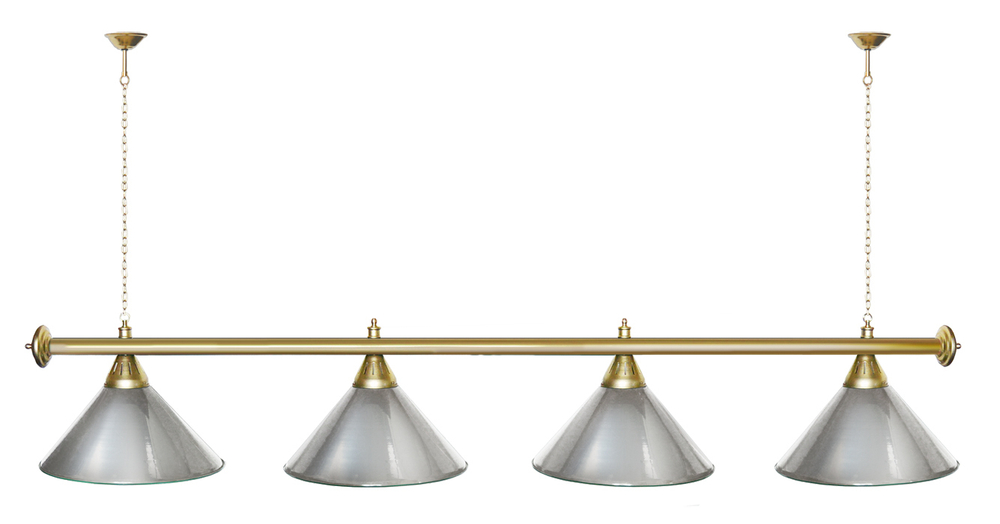 Лампа STARTBILLIARDS 4 пл. (плафоны зеленые,штанга зеленая,фурнитура золото)