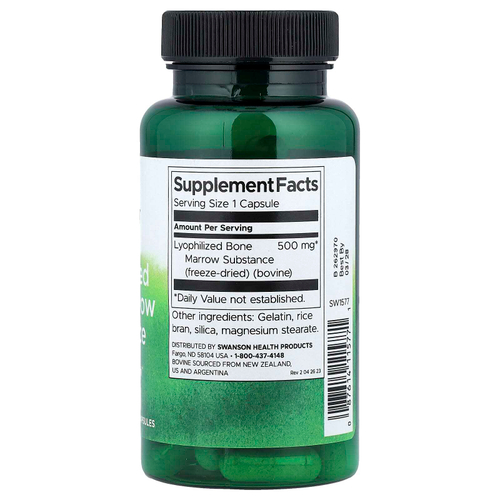 Swanson, Лиофилизированное вещество для костного мозга, 500 мг, 60 капсул