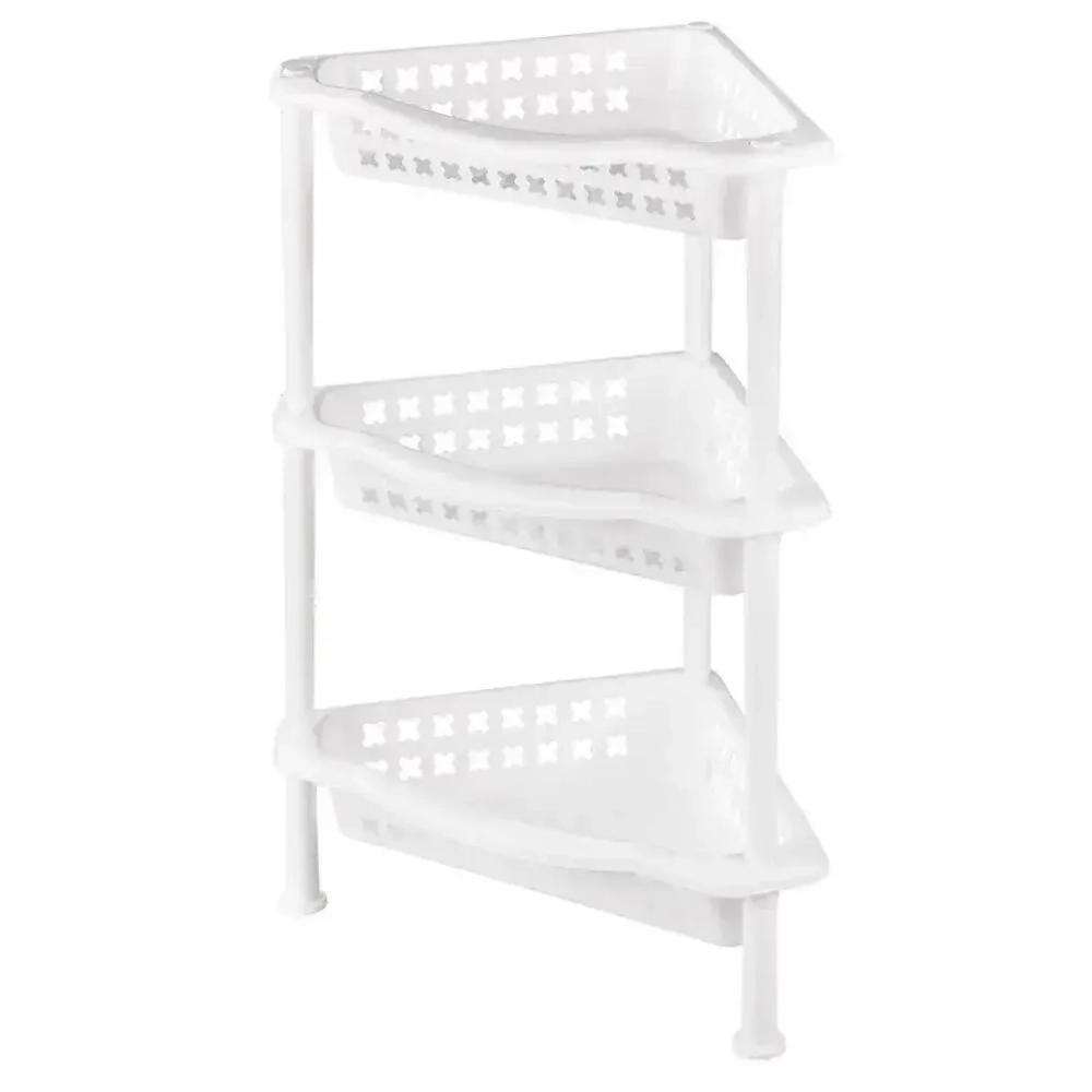 Полка напольная 3-х секцион. угловая (белый)