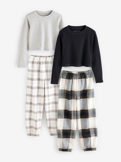 Пижама для девочки Next E51-294, 2 шт., Серый, Бежевый, Черный