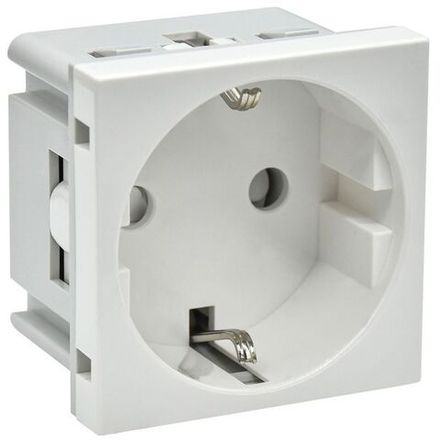 Розетка PRIMER с заземл. защ. шторки винт. зажим РКС-20-30-П-К бел. IEK PR-KK40D-RSZH-2-2-K01
