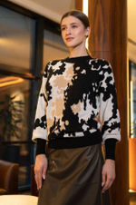 22530 Джемпер женский (бежево-черный)