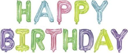 Набор букв Нappy Вirthday "Кристалл мультицвет" 41 см