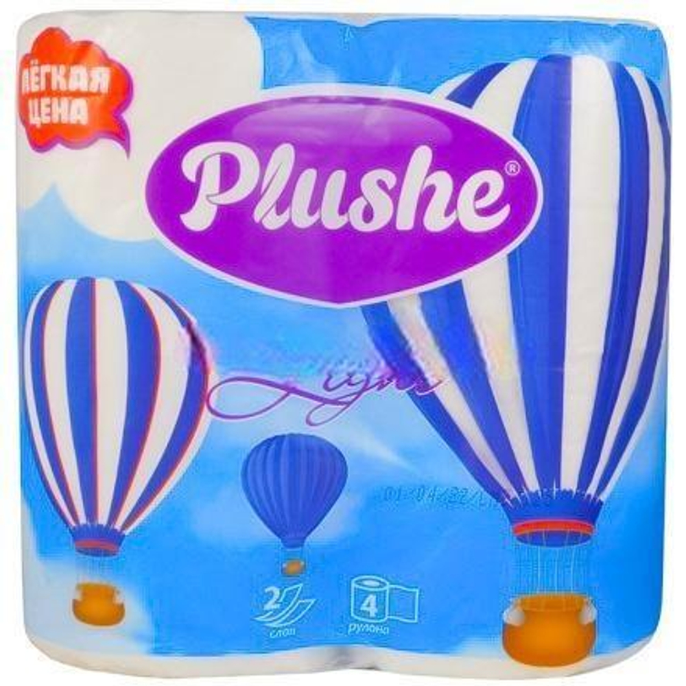Туалетная бумага 2 сл. 4 шт. "Plushe Light White" (1/12 шт.)