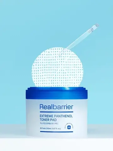 Real Barrier Ламеллярные восстанавливающие тонер-пэды с пантенолом Extreme Pathenol Toner Pad 80 шт