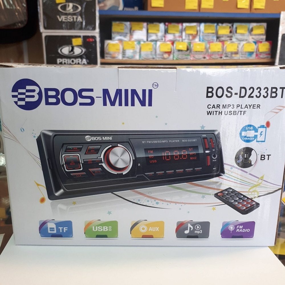 Автомагнитола BOS-MINI BOS- D233BT с Bluetooth