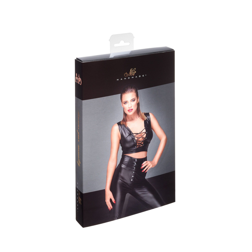 Эротический топ со шнуровкой Powerwetlook top with lacing (Размер: L) (Цвет: черный)