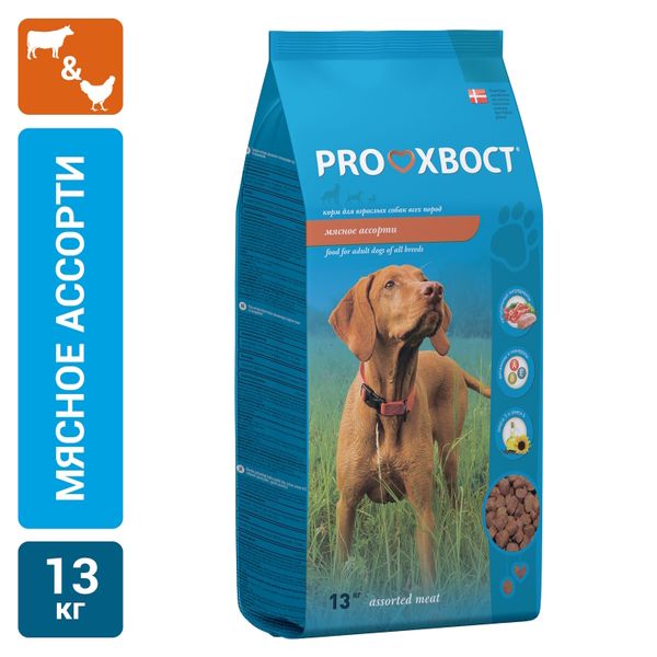 Сухой корм ProХвост для собак, мясное ассорти