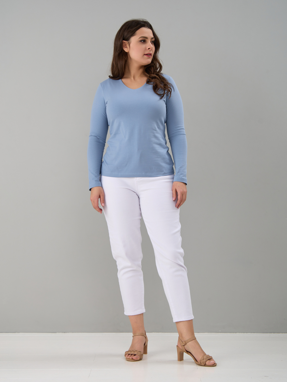 Лонгслив ЛНкл-080/небесный