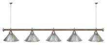 Лампа STARTBILLIARDS 5 пл. (плафоны зеленые,штанга зеленая,фурнитура золото)