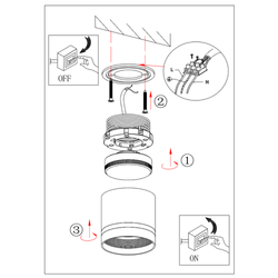 Светильник накладной ЭРА OL9 GX53 BK/WH под лампу GX53 черный/белый | Накладные светильники