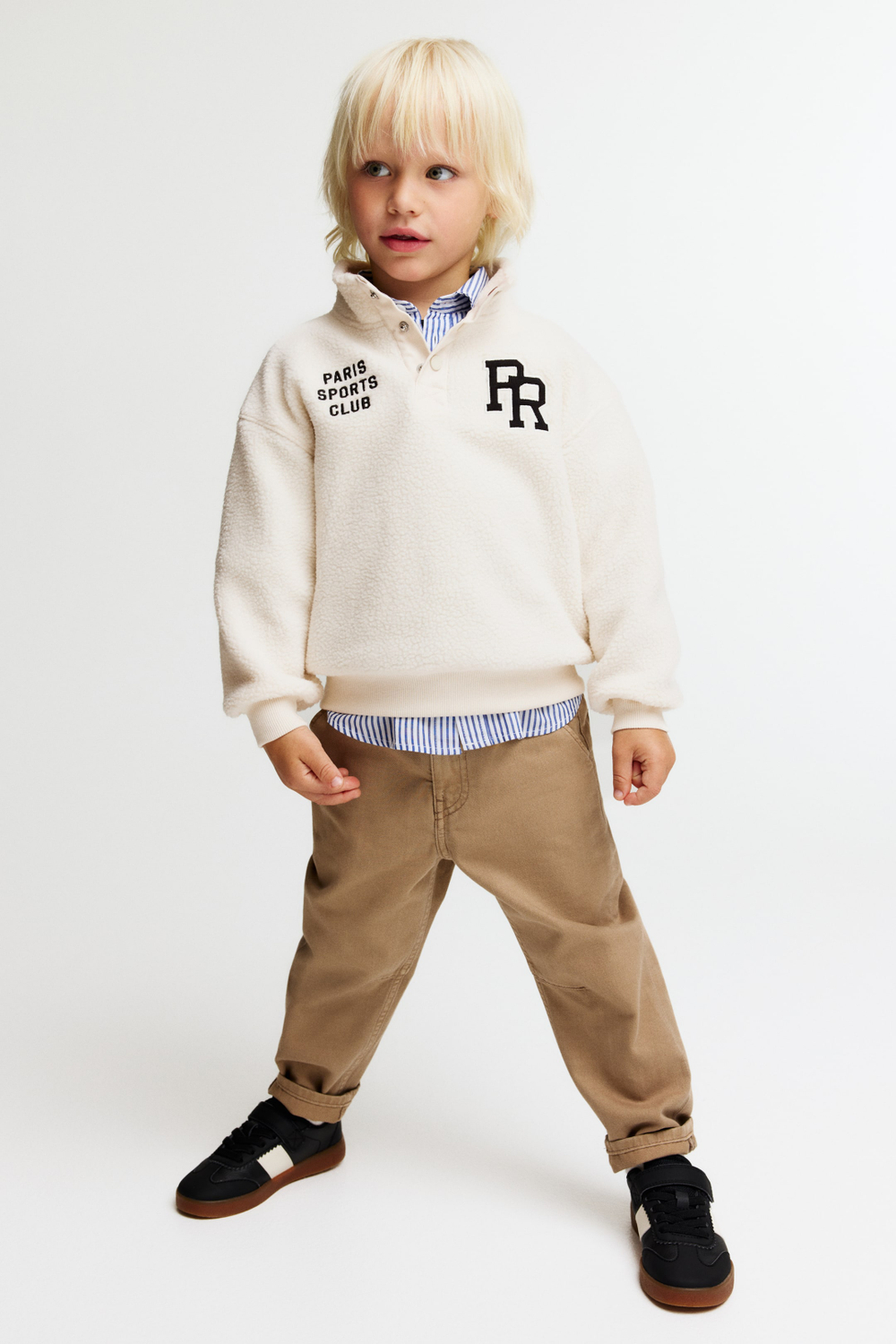 H&M Флисовая толстовка, кремовый