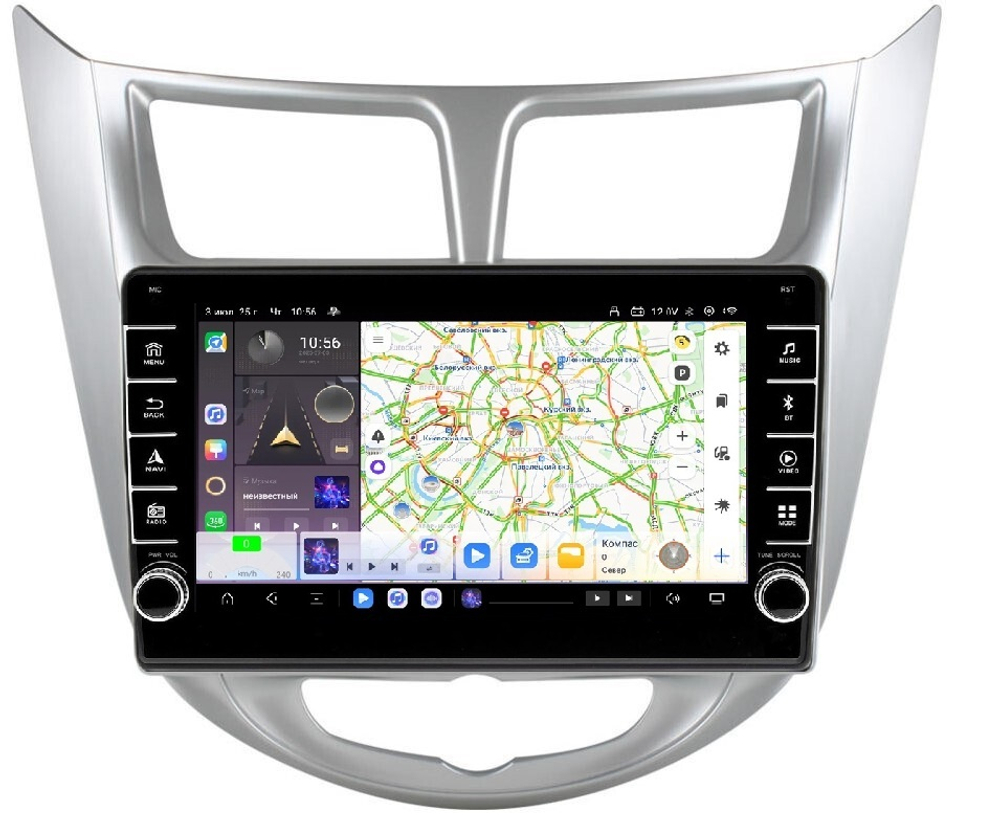 Магнитола для Hyundai Solaris 2010-2016 - Carmedia OL-9707 (кнопки и крутилки) Android 13, TS20, 6+128Гб, CarPlay, 4G SIM-слот
