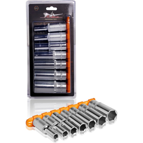 Набор головок торцевых 1/2" DR шестигранных 7пр. глубоких (10,12,14,15,17,19,22мм) AT-7-34 AIRLINE