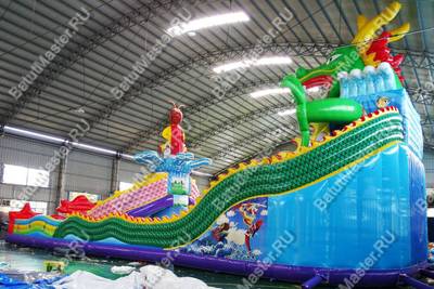 Коммерческий надувной батут "Хижина дракона", 20*10*7 м