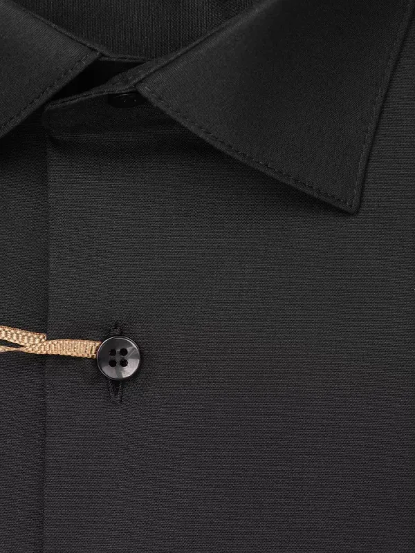 Рубашка приталенная SLIM FIT с коротким рукавом, черная