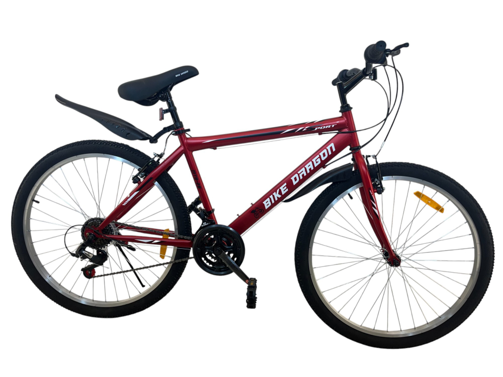 Велосипед Bike Dragon 26" 21скор (ст.рама,SunRun, Жесткая вилка, тормоз V-brake) BD-1-26-3 красный