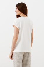 22857 Джемпер женский (молочный с дымчато-розовой печатью)