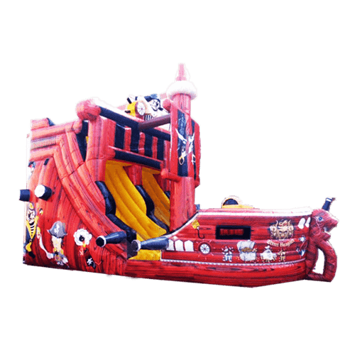 Большой надувной батут-горка "Пиратский корабль"