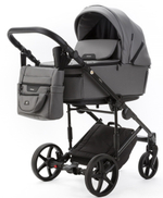 Детская коляска Adamex Zico Deluxe New 2 в 1 ZN-SA04 СЕРАЯ КОЖА