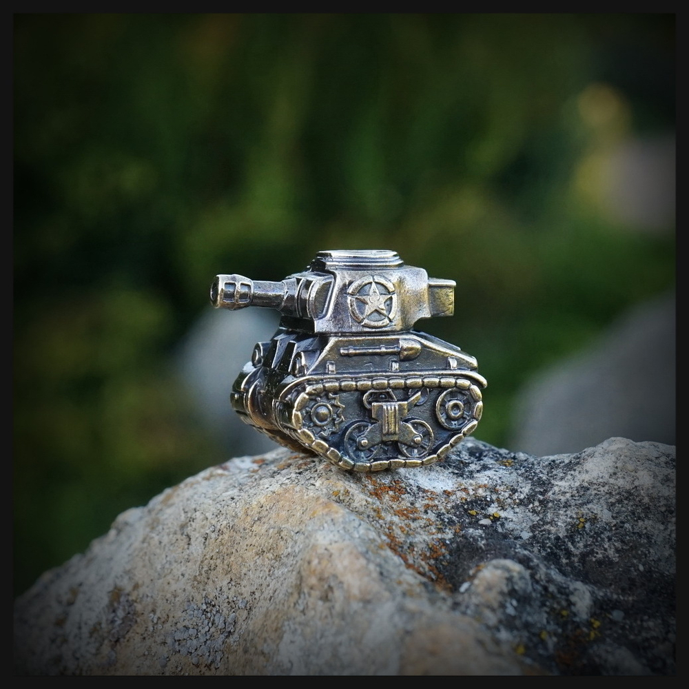 Темлячная бусина "Танк RAGE" для ножей , латунь