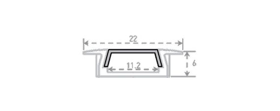 Профиль встраиваемый алюминиевый SWG RC-2206 000985