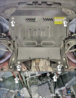 Защита картера двигателя, КПП. 2 мм, Сталь. для Livan X3 Pro 2022-н.в., Motodor.74701