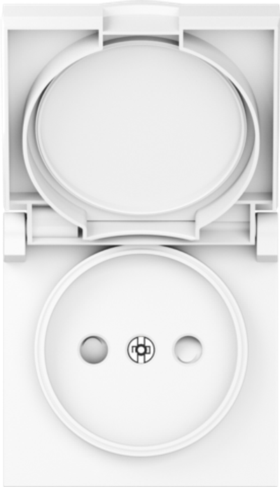 Накладка для розетки без заземления, с крышкой, 16A 250 В~, глянцевый белый, серия A07