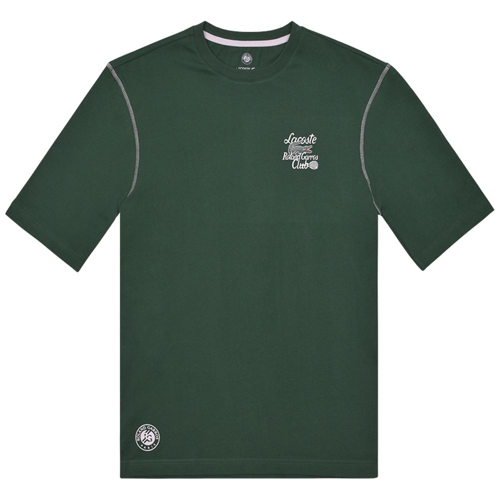 Мужская теннисная футболка Lacoste Sport Roland Garros Club Edition Logo T-Shirt - green