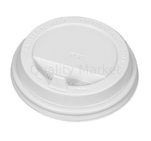Крышка 90 мм "Каштан" для горячих напитков с клапаном (белая) (2000шт/кор)